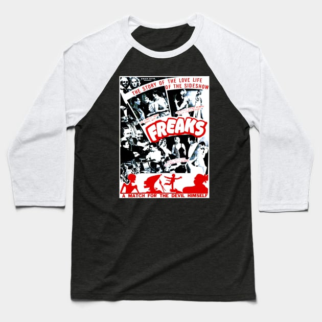 Freaks by Tod Browning Baseball T-Shirt by Scum & Villainy